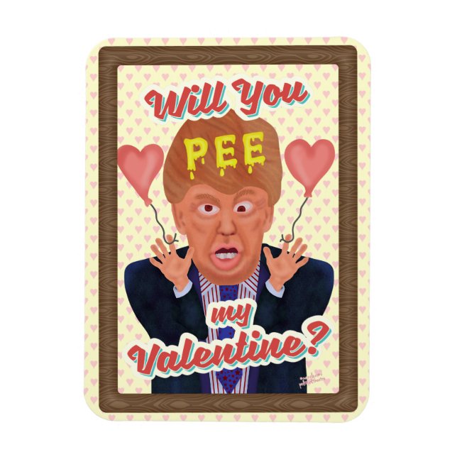 Funny Donald Trump Valentines Day Pee Tape Joke Magnet (Vertikal)