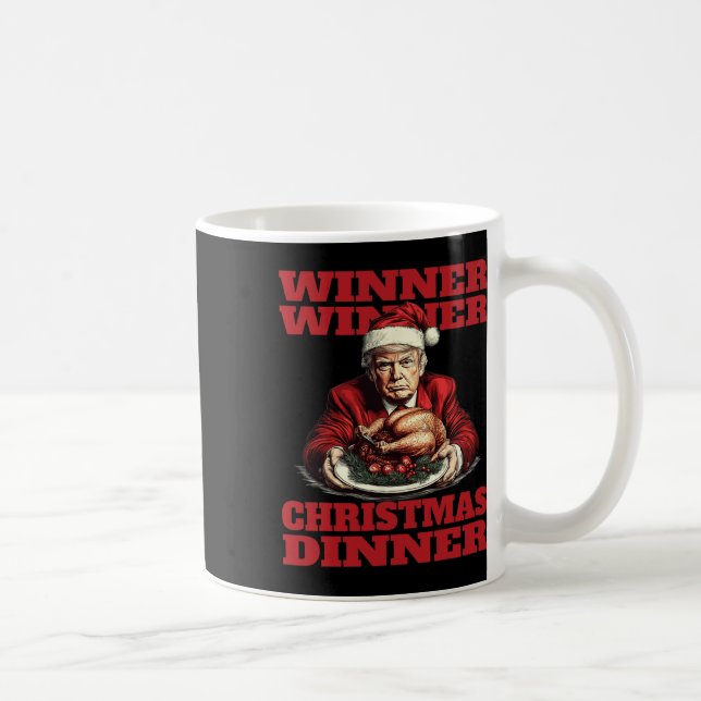 Funny Donald Trump Vinnare Julmiddag Kaffemugg (Höger)