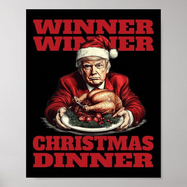 Funny Donald Trump Vinnare Julmiddag Poster (Framsidan)