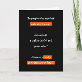 Funny Donald Trump Wall Joke Quote Politiskt humor Helgkort