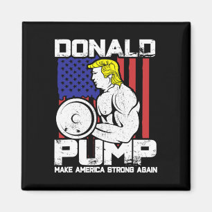 Funny Donald Trump Weight Liiting Workout Gym Magnet