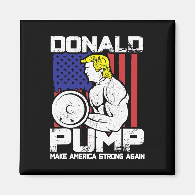 Funny Donald Trump Weight Liiting Workout Gym Magnet (Framsidan)