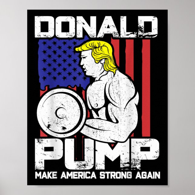 Funny Donald Trump Weight Liiting Workout Gym Poster (Framsidan)