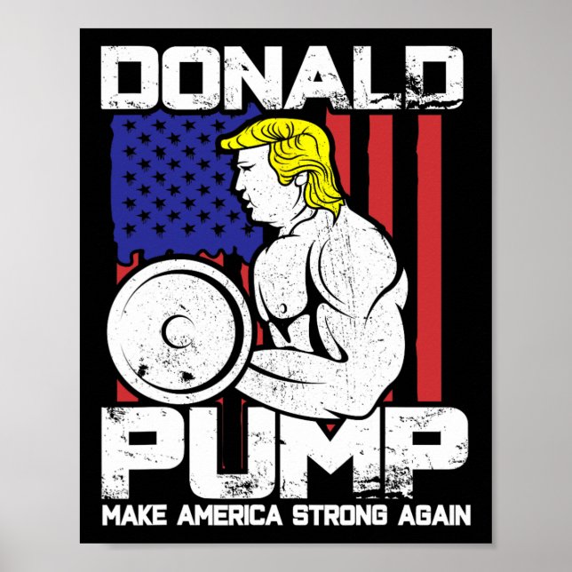 Funny Donald Trump Weight Liiting Workout Gym Poster (Framsidan)