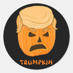 Funny Donald Trumpkin Pumpkin Jack-o-lantern Runt Klistermärke