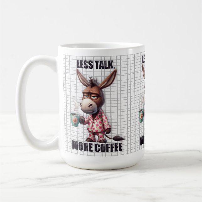 Funny Donkey Mugg - Less Talk More Coffee (Vänster)