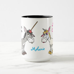 Funny Donkey Unicorn Personlig Mugg