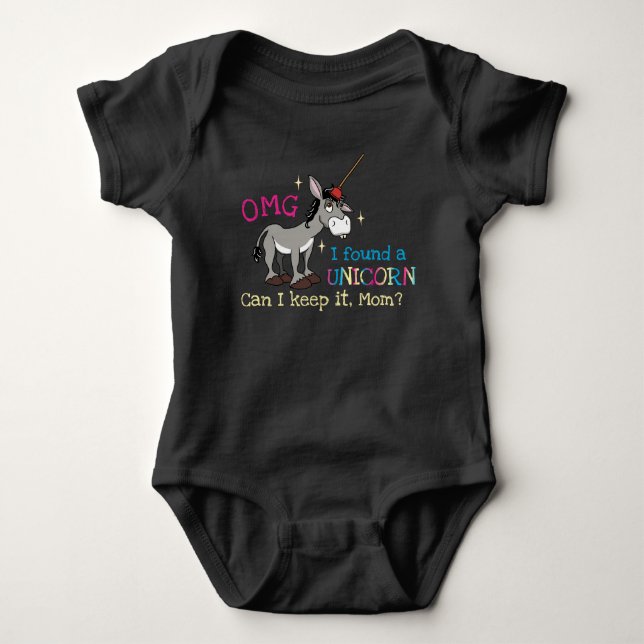 Funny Donkey Unicorn T Shirt (Framsida)
