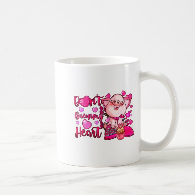 Funny Dont Bacon My Heart Cute G Valentines Da  Kaffemugg (Höger)