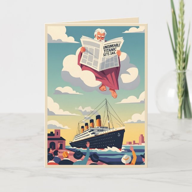 Funny don't mess with God greeting card Kort (Framsida)