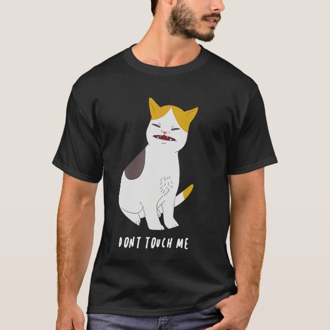Funny Don't Touch Me Cat Ew Human Ew People Introv T Shirt (Framsida)