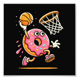 Funny Donut Dunking Basketball Food Champ Sports D Fototryck