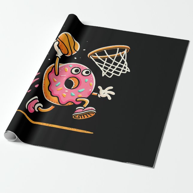 Funny Donut Dunking Basketball Food Champ Sports D Presentpapper (Utrullad)