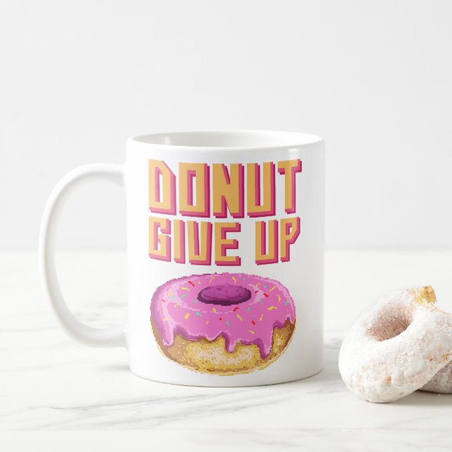 Funny Donut Ge Up Kaffemugg (Med munk)