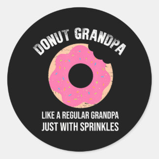 Funny Donut Grandpa Pappa Grandfather Doughnut Runt Klistermärke
