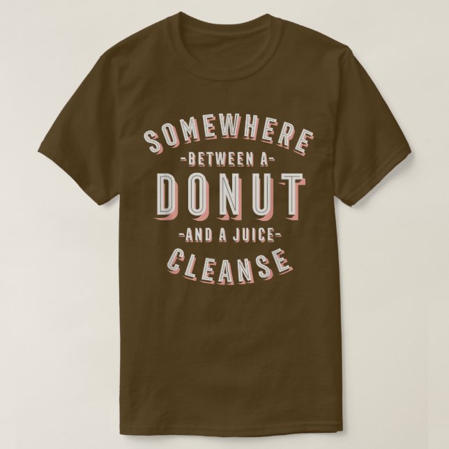 Funny Donut och en juice Rensen Pastries Vegan Dou T Shirt (Design framsida)