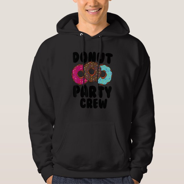 Funny Donut Party Crew Coola Doughnut Gift För bar Hoodie (Framsida)