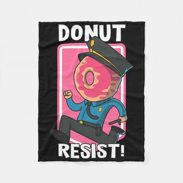 Funny Donut Resist Arresteringsansvarig Polisbyrå Fleecefilt (Framsidan)