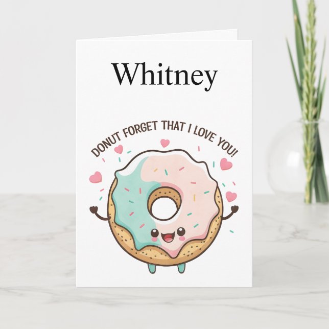 Funny Donut Valentines day Card Helgkort (Framsida)