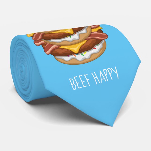 Funny Donut Worry Beef Lycklig Bacon Cheeseburger Slips (Rullad)