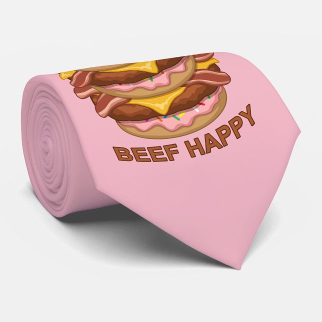 Funny Donut Worry Beef Lycklig Bacon Cheeseburger Slips (Rullad)