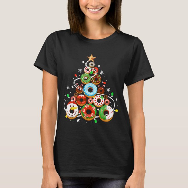 Funny Donuts Christmas Tree Lights Xmas Pjs Boys K T Shirt (Framsida)