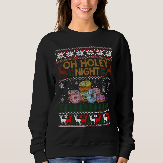 Funny Donuts Ugly jul Sweater T Shirt (Framsida)