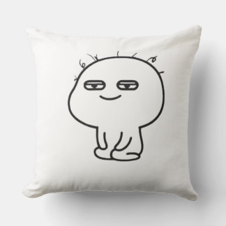 Funny Doodle Character Throw Pillow - Cute Minimal Kudde