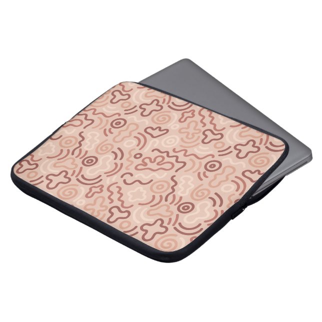 Funny Doodle Pattern Laptop Fodral (Framsida topp)