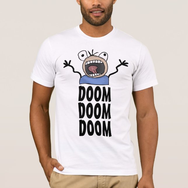 FUNNY DOOM TECKNAD PANIC GUY T-Shirtes T Shirt (Framsida)