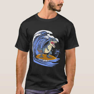 Funny dosinosaur Surfing Gift for Women Manar T- T Shirt