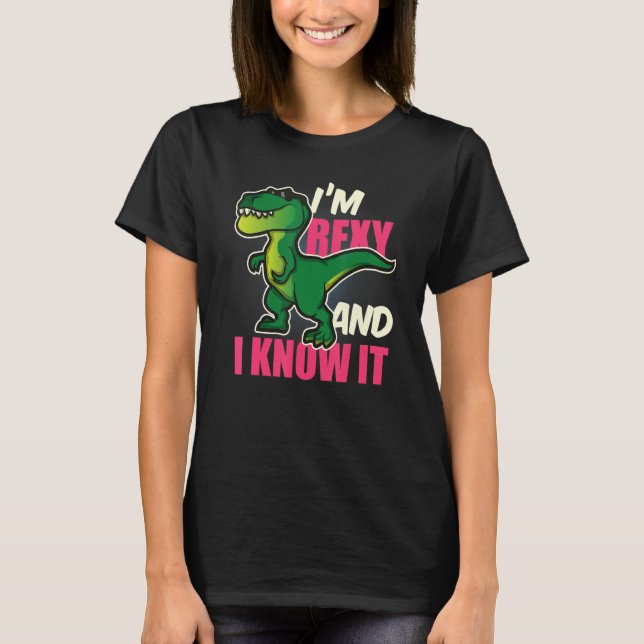 Funny dosinosaur t rex for children Youth and Vuxe Shirt (Framsida)