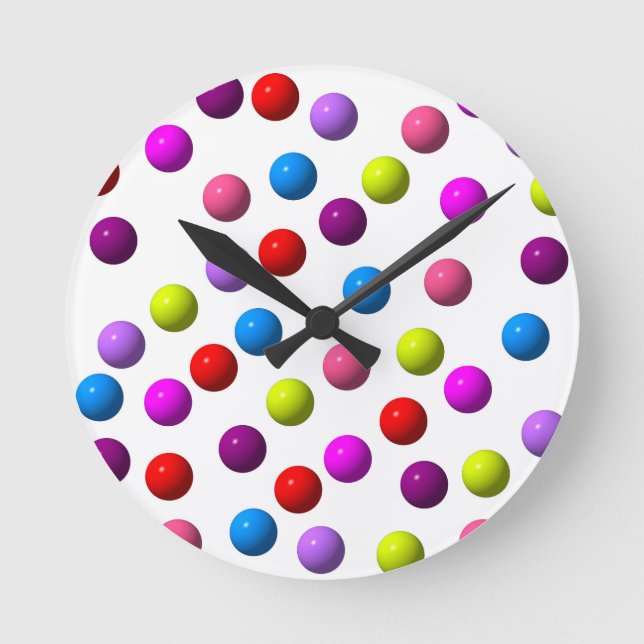 Funny Dots Rund Klocka (Framsida)