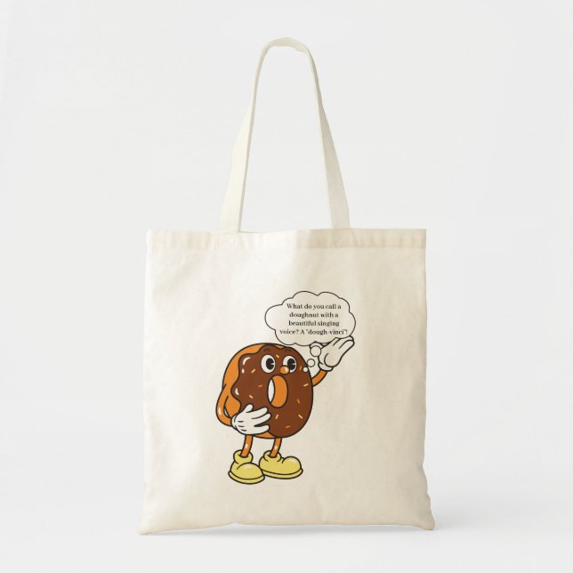 Funny Doughnut Joke Tote Bag Tygkasse (Framsidan)