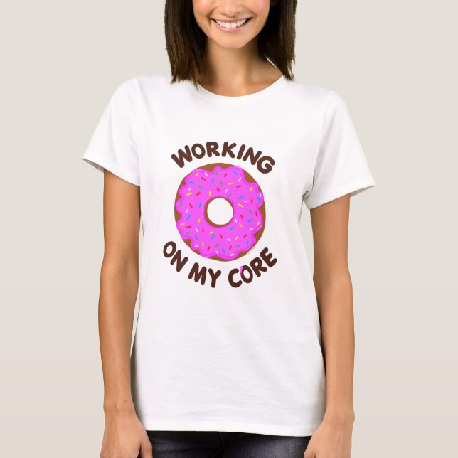Funny Doughnut Workout T Shirt (Framsida)