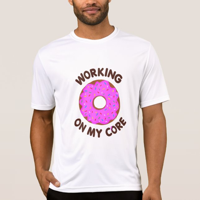 Funny Doughnut Workout T Shirt (Framsida)