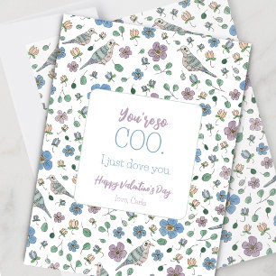 Funny Dove Pun Valentine Day Helgdag Card Julkort