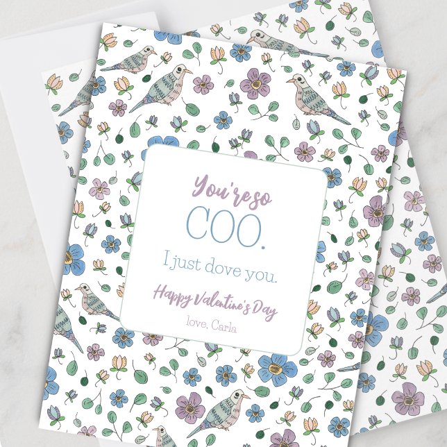 Funny Dove Pun Valentine Day Helgdag Card Julkort (Skapare uppladdad)