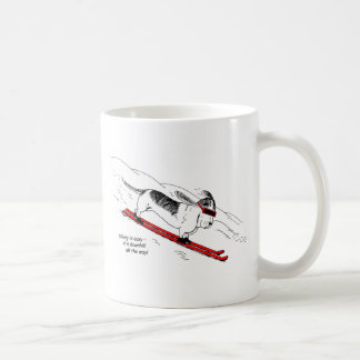 Funny Downhill Skiing Hund Mugg