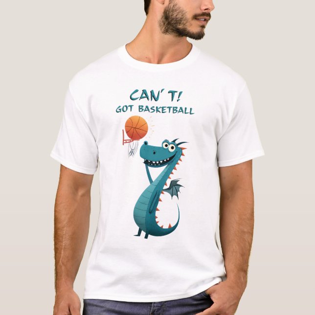 Funny Dragon Basketball | Kan inte. Har Basketball T Shirt (Framsida)