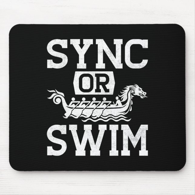Funny Dragon Boat Racing Paddle Sync Or Swim  Musmatta (Framsidan)