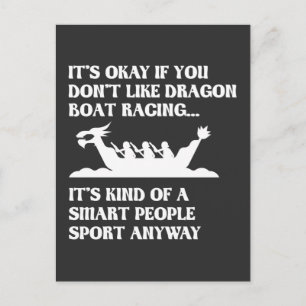 Funny Dragon Boat Tävla Humor Boating Row Vykort