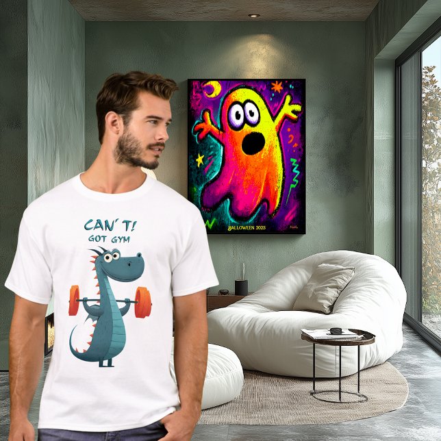 Funny Dragon Gym | Kan inte. Har Gym. | Workout Hu T Shirt (Skapare uppladdad)