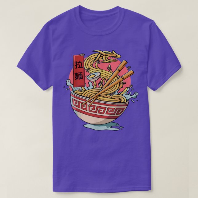 Funny Dragon Kaiju Ramen Japan Noodle Food T Shirt (Design framsida)