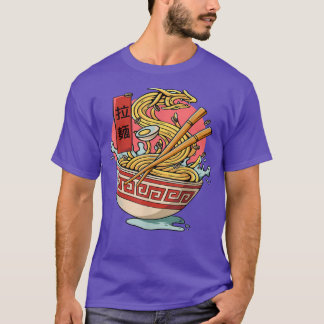 Funny Dragon Kaiju Ramen Japan Noodle Food T Shirt