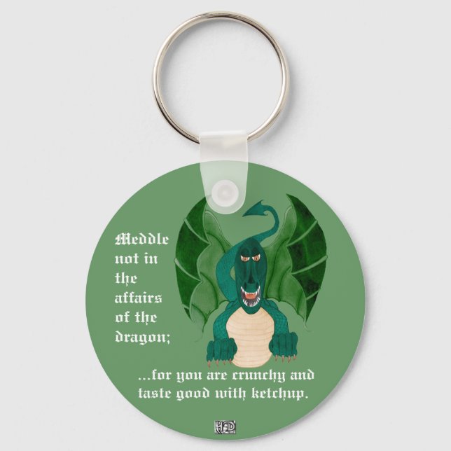 Funny Dragon Keychain Nyckelring (Framsida)