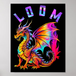 Funny Dragon Loom Älskare För manar Women Imagine Poster
