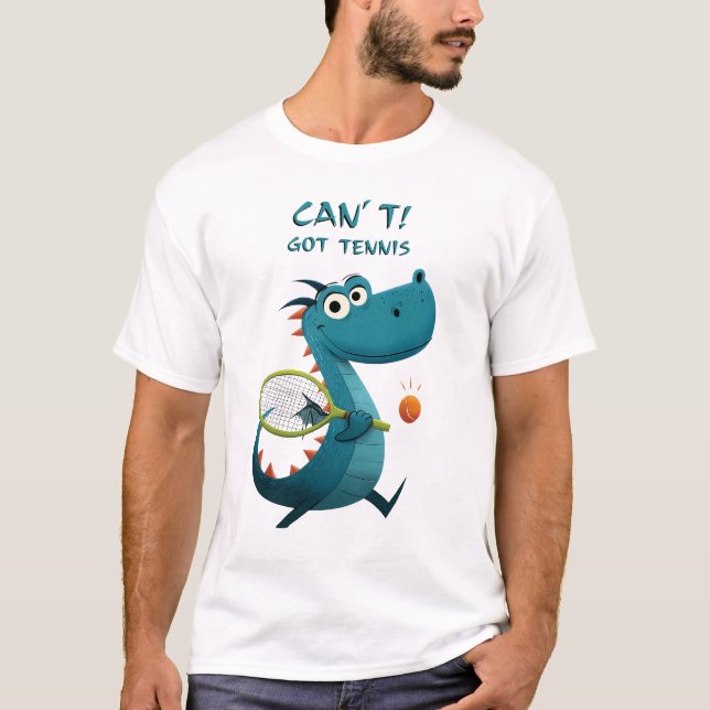 Funny Dragon Tennis | Kan inte. Har Tennis. | Spor T Shirt (Framsida)