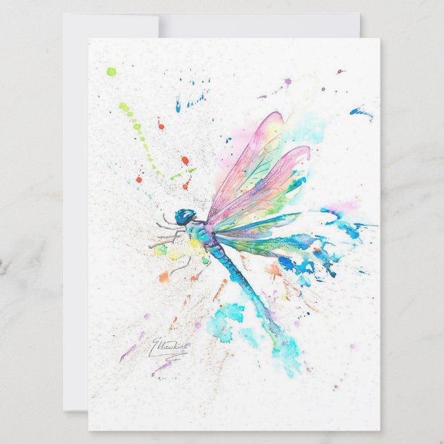 Funny Dragonfly Colorful | Bidrag till födelsedage (Framsida)