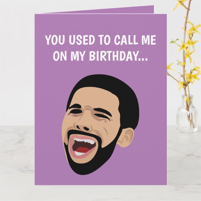 Funny Drake Gråtande, Grattis på födelsedagen-kort Kort (Gul blomma)
